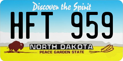 ND license plate HFT959