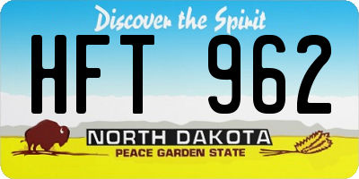 ND license plate HFT962