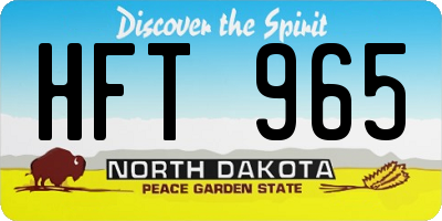 ND license plate HFT965