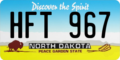 ND license plate HFT967