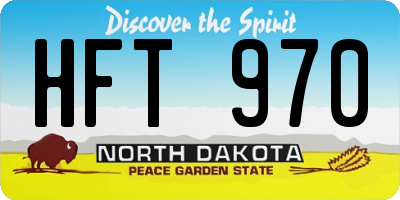 ND license plate HFT970