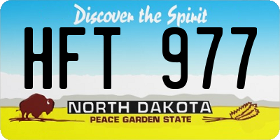 ND license plate HFT977