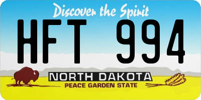ND license plate HFT994