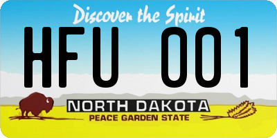 ND license plate HFU001