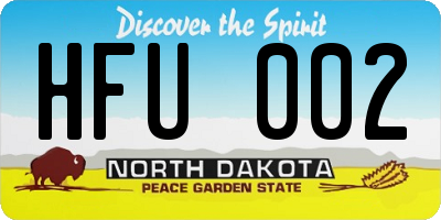 ND license plate HFU002