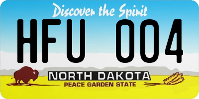 ND license plate HFU004