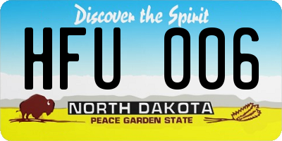 ND license plate HFU006