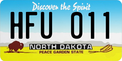 ND license plate HFU011