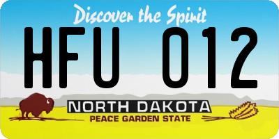 ND license plate HFU012