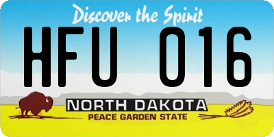ND license plate HFU016