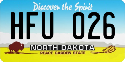 ND license plate HFU026