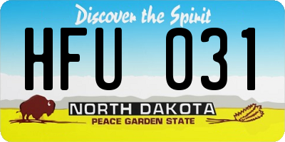 ND license plate HFU031