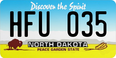 ND license plate HFU035
