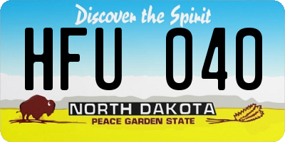 ND license plate HFU040