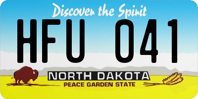 ND license plate HFU041