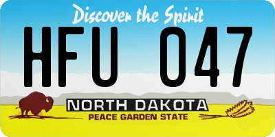 ND license plate HFU047