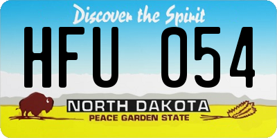 ND license plate HFU054