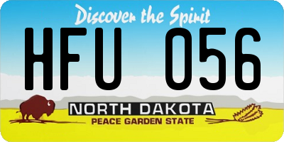 ND license plate HFU056