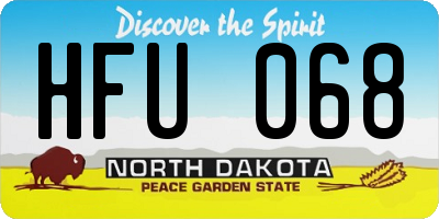 ND license plate HFU068
