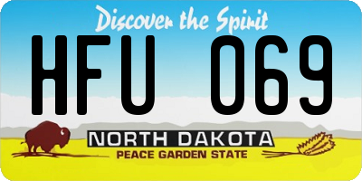 ND license plate HFU069