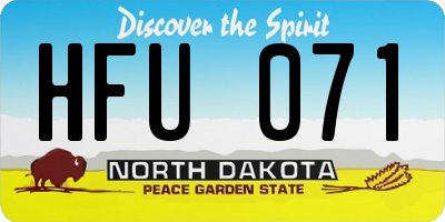 ND license plate HFU071