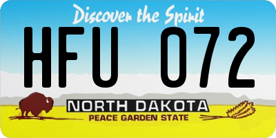 ND license plate HFU072