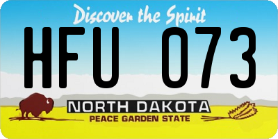 ND license plate HFU073