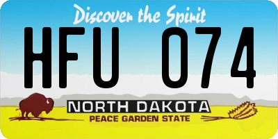ND license plate HFU074