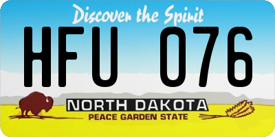ND license plate HFU076