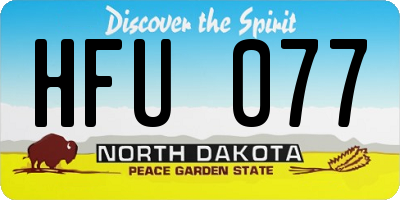 ND license plate HFU077