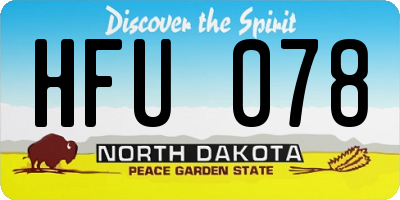 ND license plate HFU078