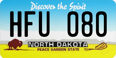 ND license plate HFU080