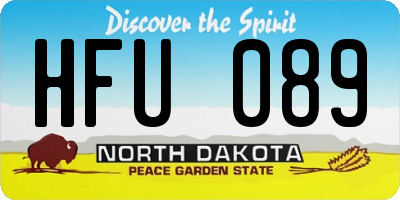 ND license plate HFU089
