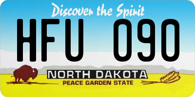 ND license plate HFU090