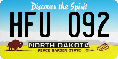 ND license plate HFU092