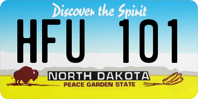 ND license plate HFU101