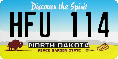 ND license plate HFU114