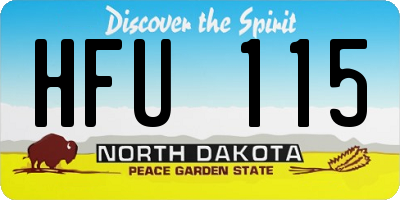 ND license plate HFU115