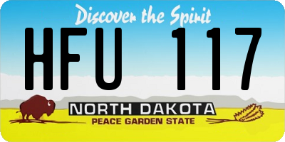 ND license plate HFU117
