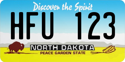 ND license plate HFU123