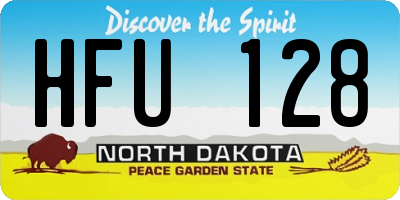 ND license plate HFU128
