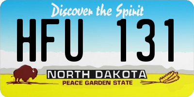 ND license plate HFU131