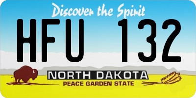ND license plate HFU132