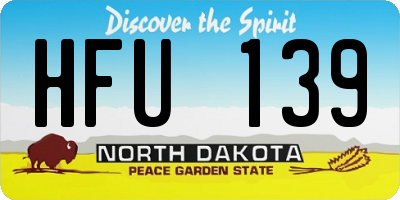 ND license plate HFU139
