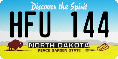 ND license plate HFU144