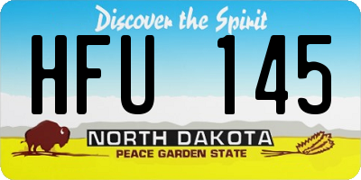 ND license plate HFU145