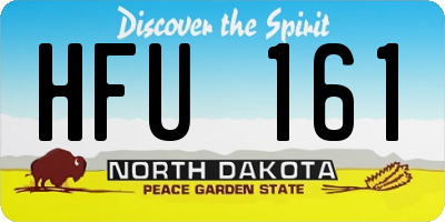 ND license plate HFU161