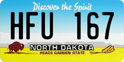 ND license plate HFU167