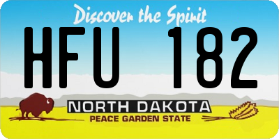 ND license plate HFU182