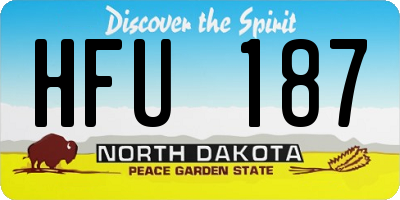 ND license plate HFU187